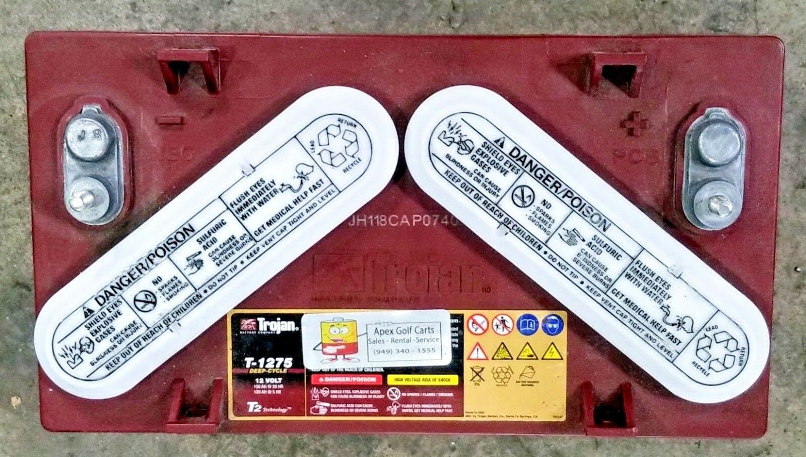 4 Pack 48v 12 Volt Golf Cart Batteries Trojan Battery T 1275 Club