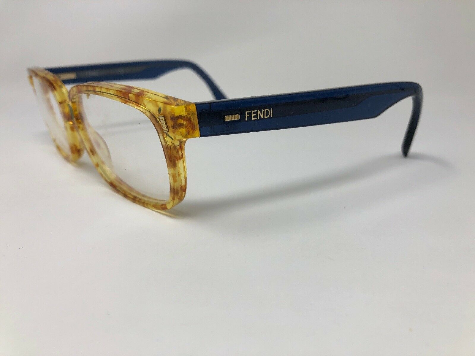 Fendi Eyeglasses Frame Italy Ff0035 7oc 53 15 135 Crystal Tortoise Cobalt Yz27 Eyeglass Frames