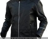 Black stylish leather jacket front thumb155 crop
