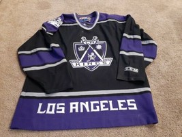 Reebok CCM Los Angles Kings Hockey Jersey Black Purple Crown Mens Size XL - $109.25