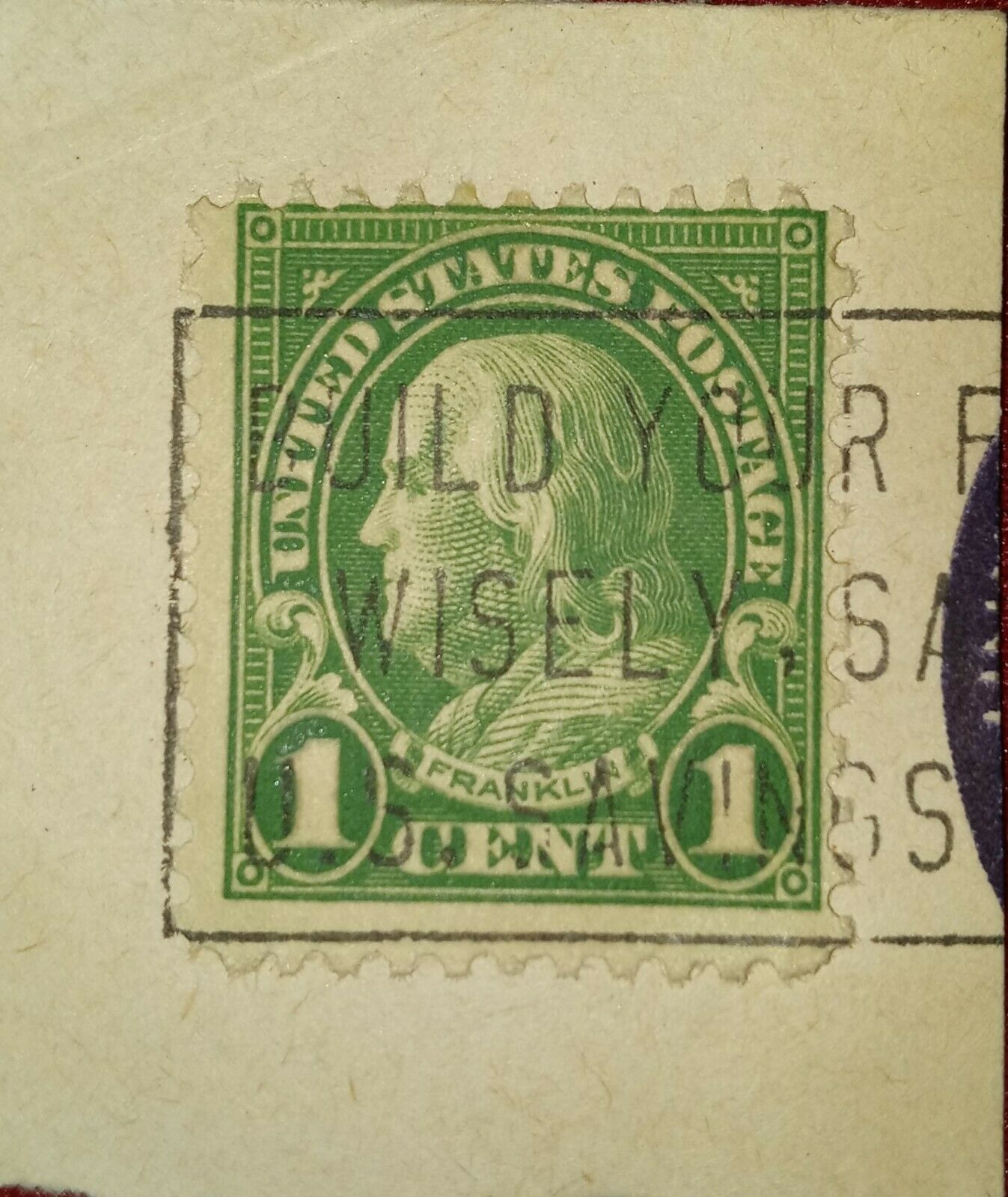 Benjamin Franklin 1 Cent Stamp 1901Now Used