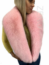 Arctic Fox Fur Stole 63' (160cm) Saga Furs Boa Light Pink Fur Collar Wrap Scarf image 5