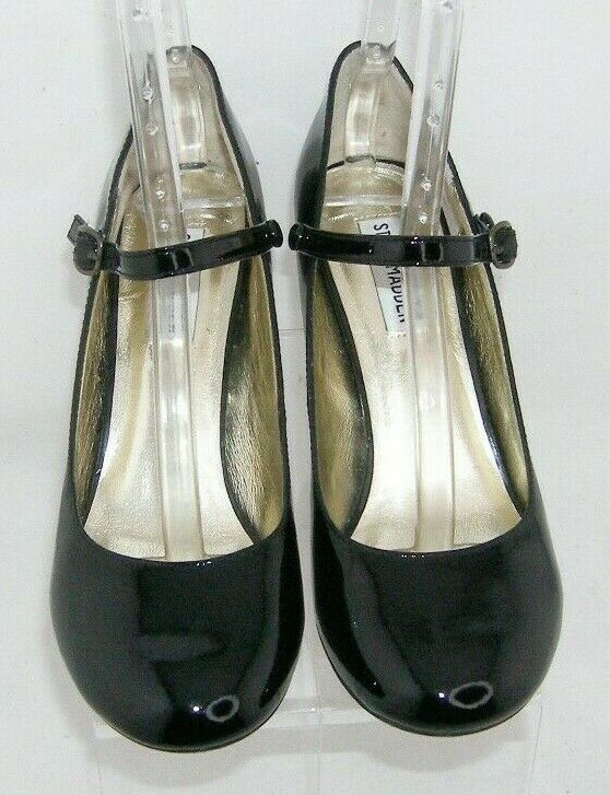 Steve Madden 'Luvvy' black patent leather mary jane round toe heels 8.5M 7229 - Heels