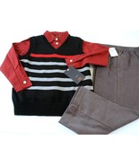 Dockers by Levis Boys Suit Red Black 5 Shirt Sweater Vest Corduroy Pants... - $14.88