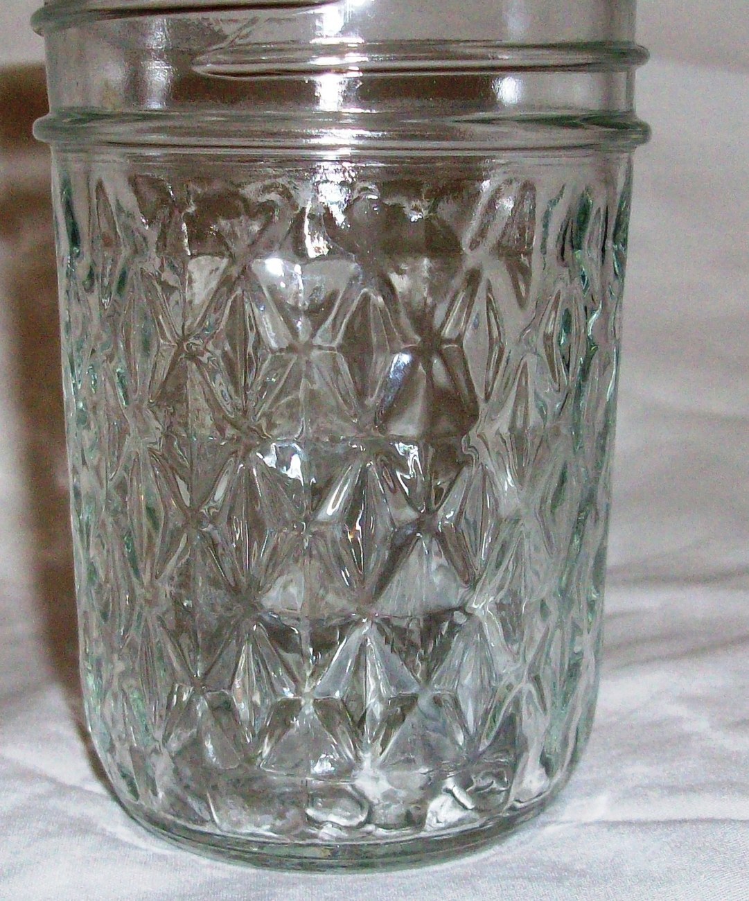 Half Pint Ball Quilted Crystal Canning Jar 1 Cup Made In USA Jelly Jar Glassware