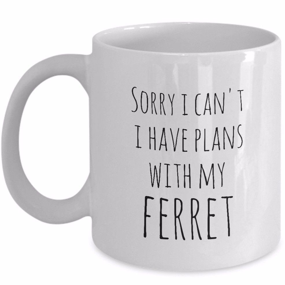 Primary image for Funny Pet Ferret Gift Coffee Mug Sorry I Can't I Have Plans With My Ferret Owner