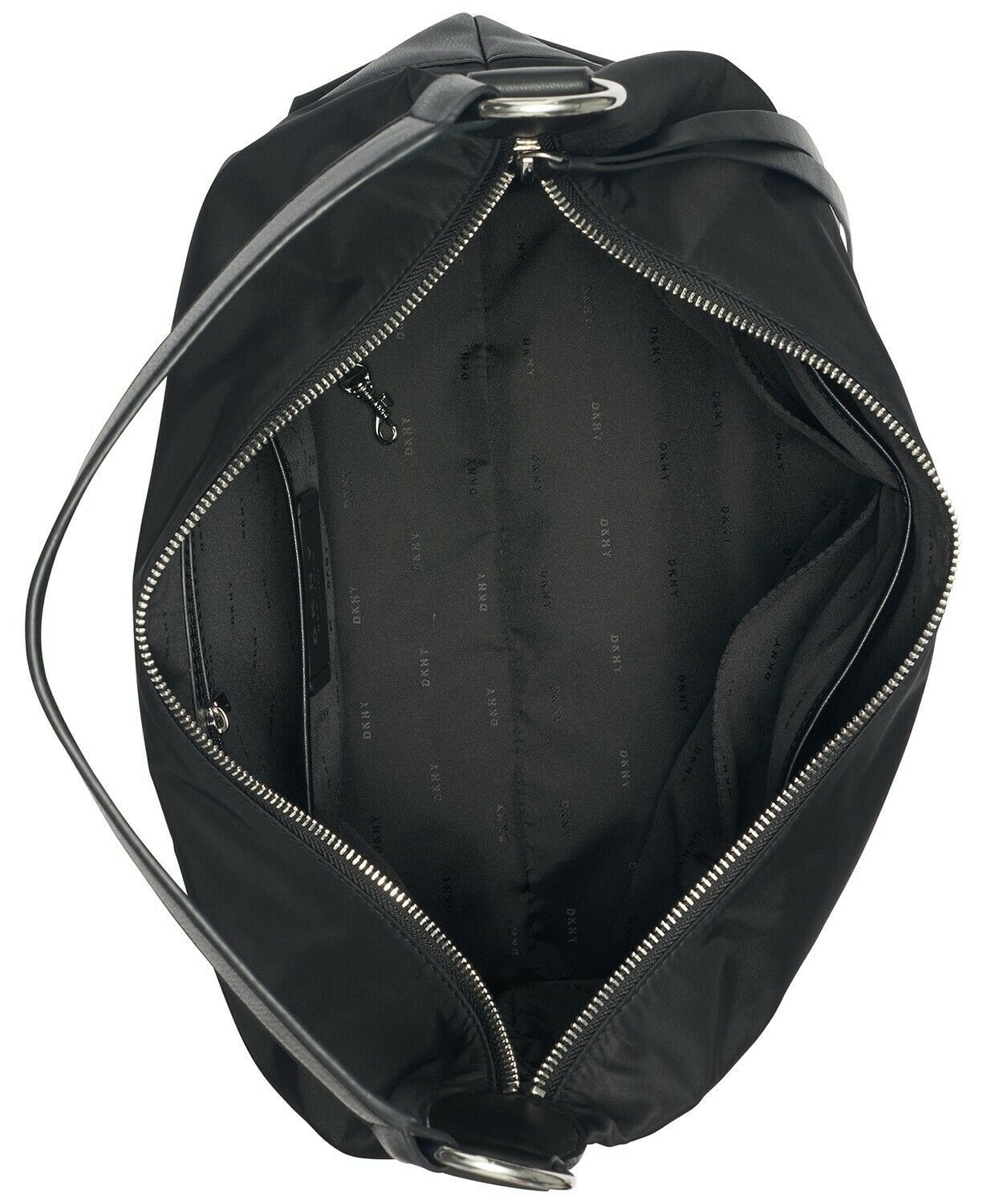 DKNY Tanner Large Logo Hobo Nylon Bag, Black $168 - Women&#39;s Bags & Handbags