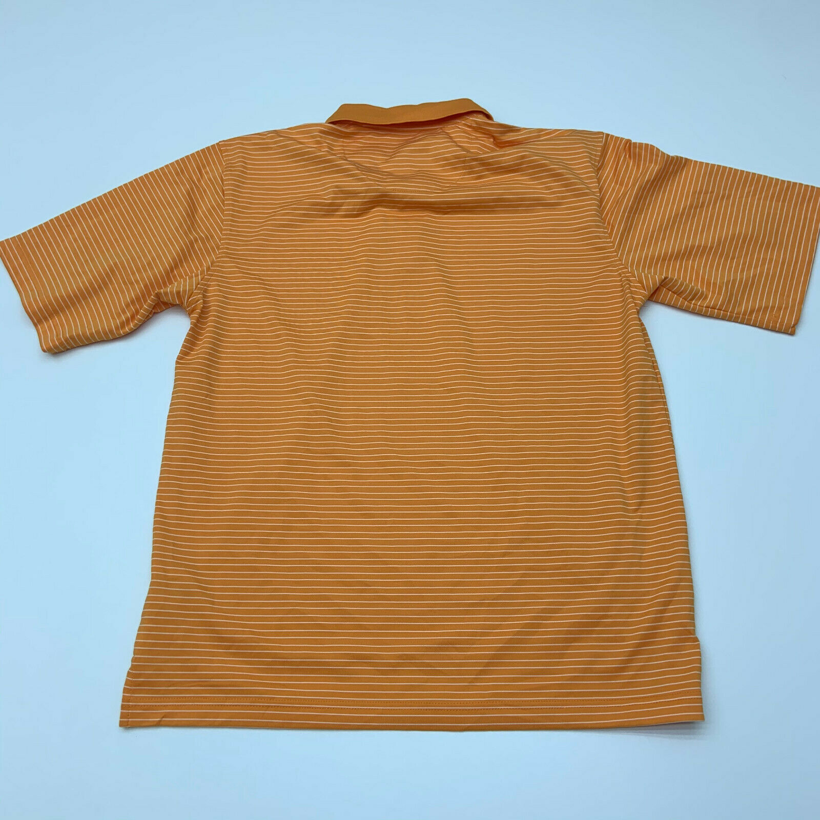 Kirkland Polo Shirt Mens Medium Orange Stripe Short Sleeve Casual Golf ...