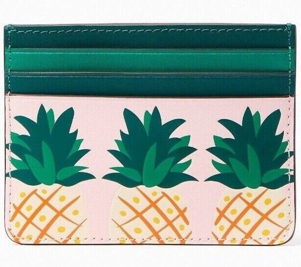Kate Spade Colada Small Slim Card Holder Pineapple Pink K7190 NWT $89 Retail FS