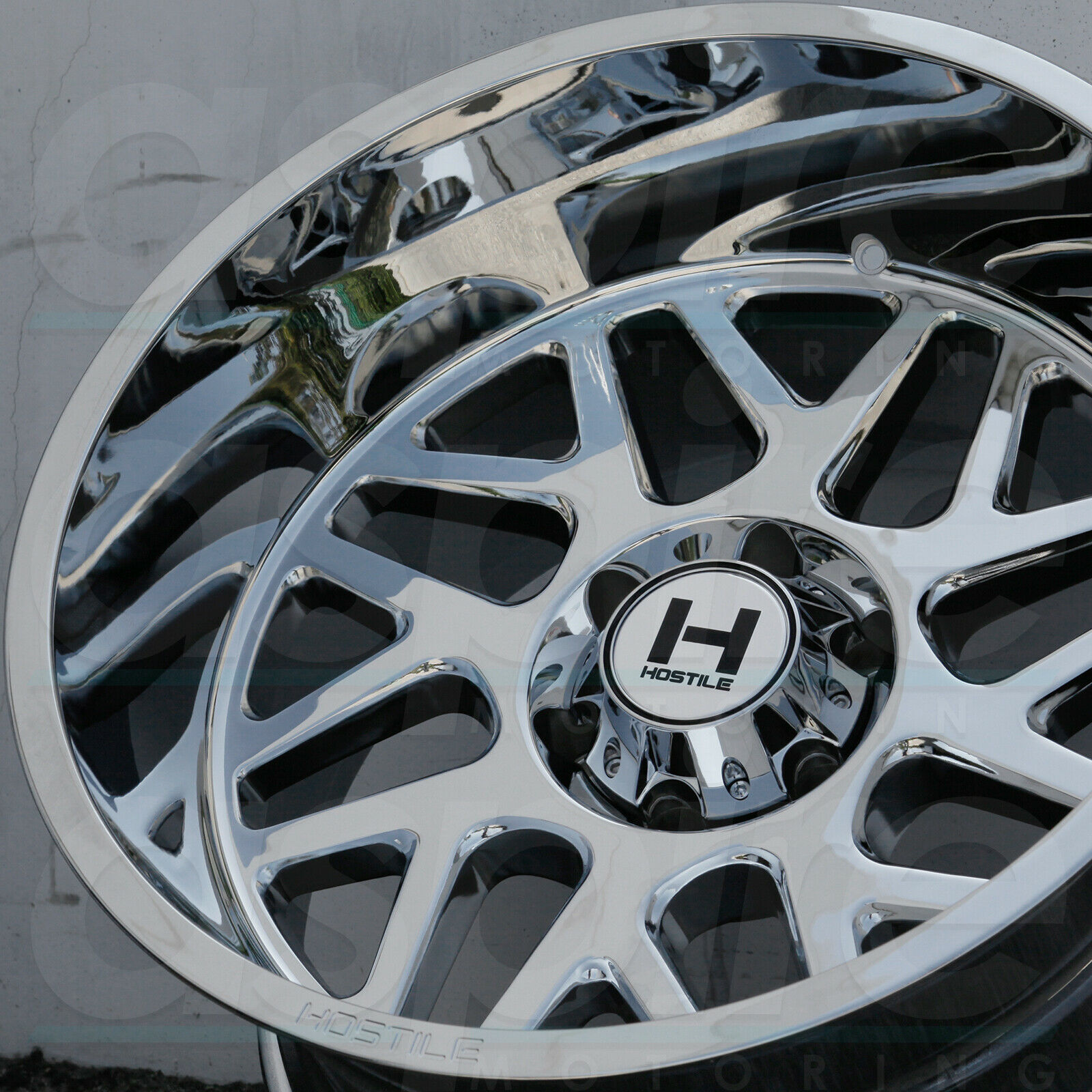 One 24x14 Hostile H108 Sprocket 8x180 76 Chrome Wheels Rims Wheels