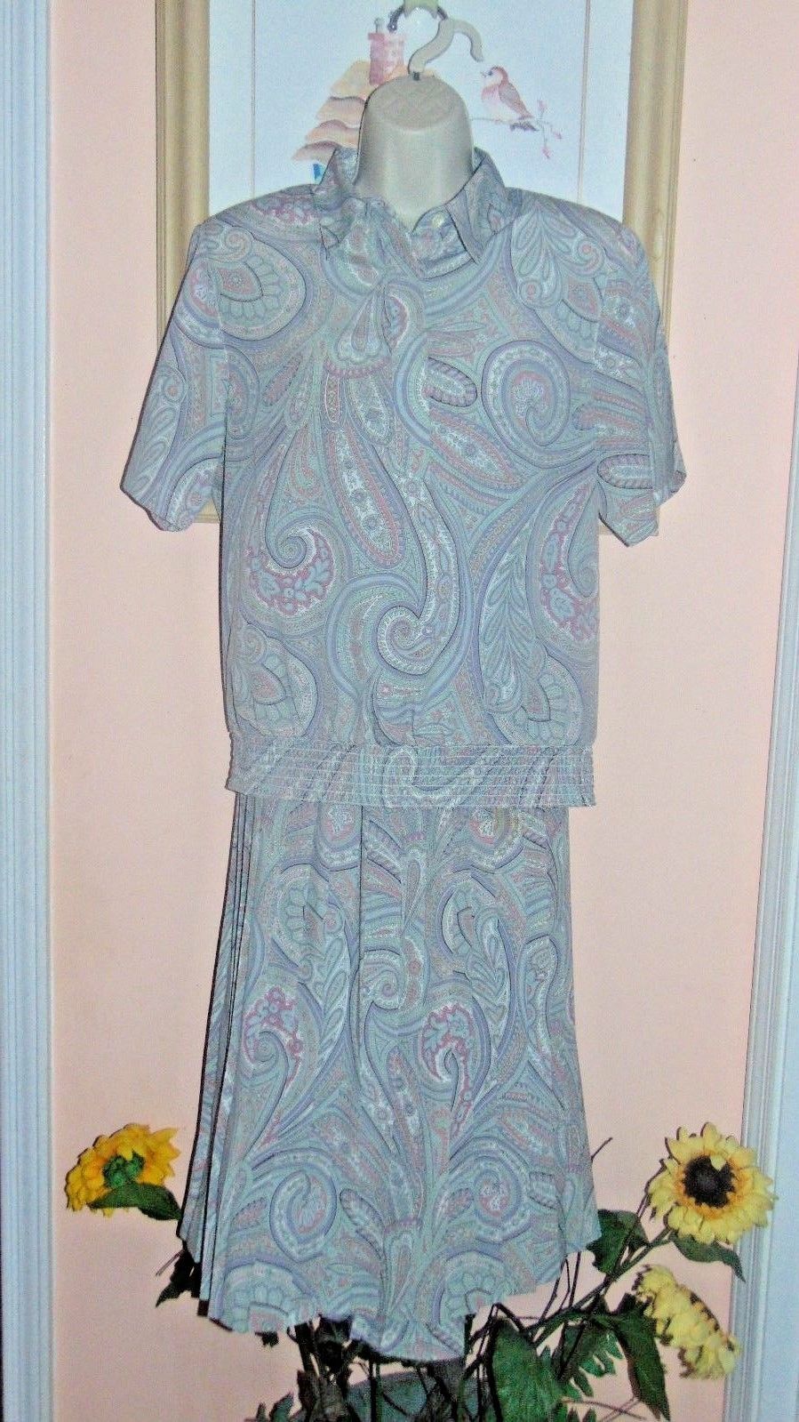 Ladies Alfred Dunner 2 Piece Petite Paisley Dress-Skirt Pleated S 16P ...