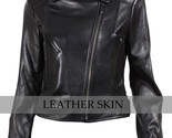 Black brando women leather jacket front thumb155 crop
