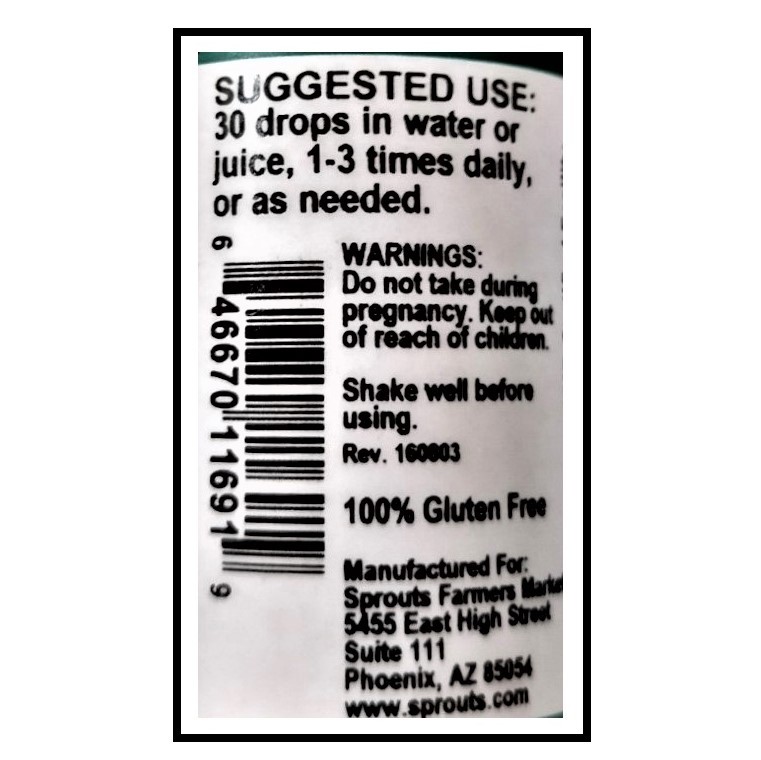 Sprouts Liver Defense Alcohol Free, 302 mg, 1 oz Dietary Supplements