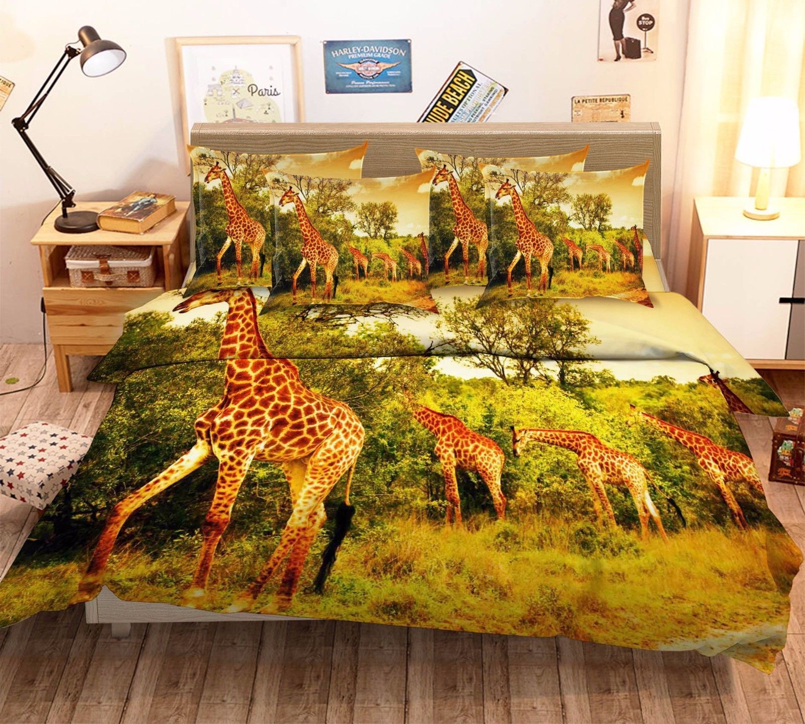 Primary image for 3D Giraffes 026 Bed Pillowcases Quilt Duvet Cover Set Single Queen King Size AU