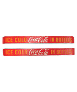 Coca-Cola Red Tin Set of 2 Door Push Signs Ice Cold In Bottles - $48.51