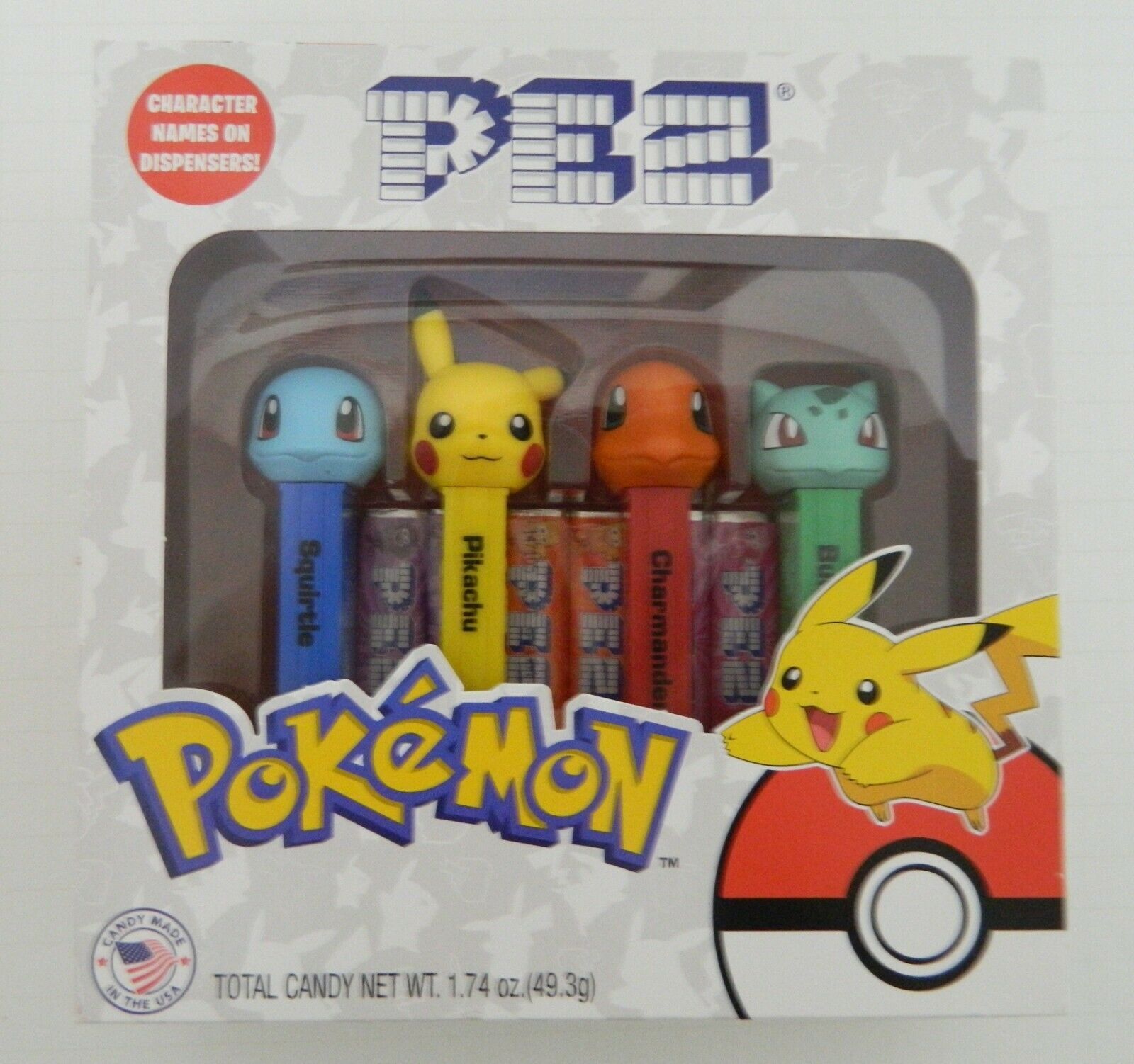 Pokemon PEZ Collectible Set of Four Character Names on Dispensers ...