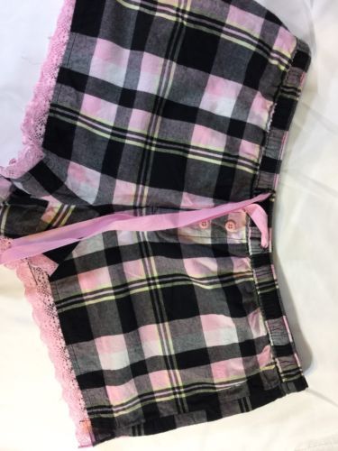 Faded Glory Women Pink Pajama Shorts Sizem Made in Indonesia 100%Cotton Bin57#20