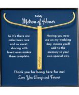 Matron of Honor Jewelry From Bride, Bridal Party Engraved Vertical Bar N... - $44.95+