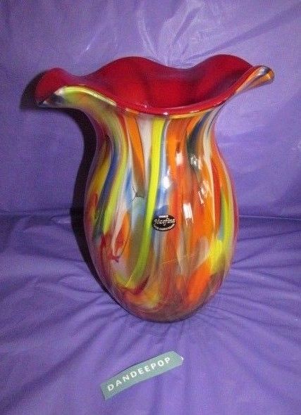 Jozefina Krosno Poland Hand Made Red Swirl And 50 Similar Items