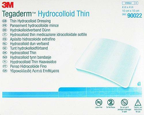3M Tegaderm Hydrocolloid Thin Dressing, 10cm x 10cm, Pack of 5