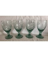 Libbey Green Orchard Fruit Green Set of 4 Water Goblets Glasses Spanish ... - £25.89 GBP