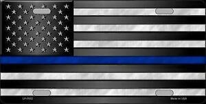 Thin Blue Line - American Flag Novelty Metal License Plate Tag LP-7902