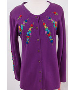 BETSEY JOHNSON Rare Vintage Punk Label Purple Embroidered Lambswool Card... - $359.99