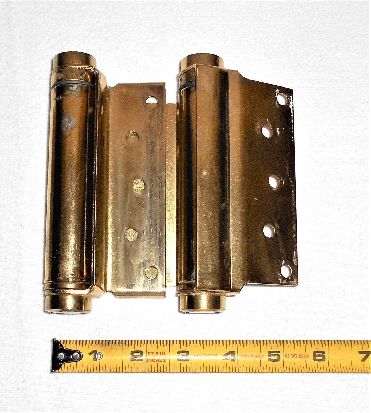 Two Vintage Bommer Brass Spring Door Hinges Made in USA Hinges