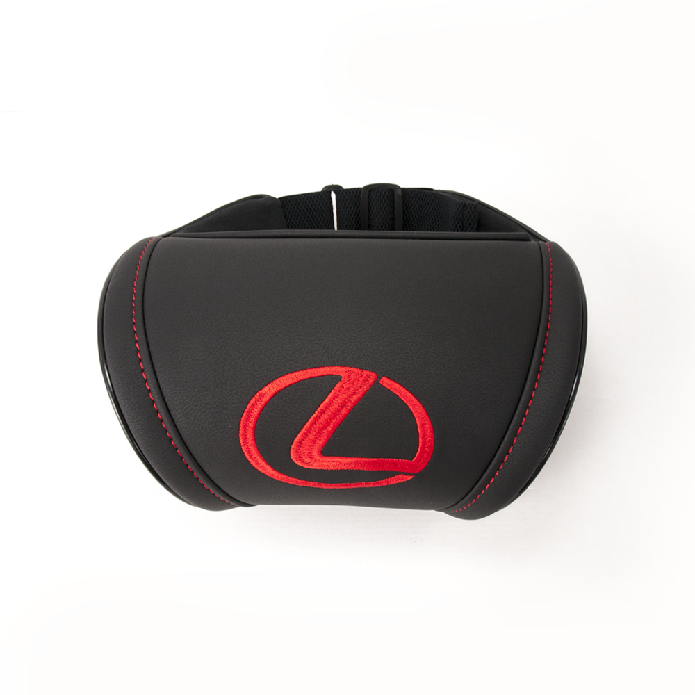 Image of Lexus accessories Black car neck rest pillow Emblem embroidery on a cushion