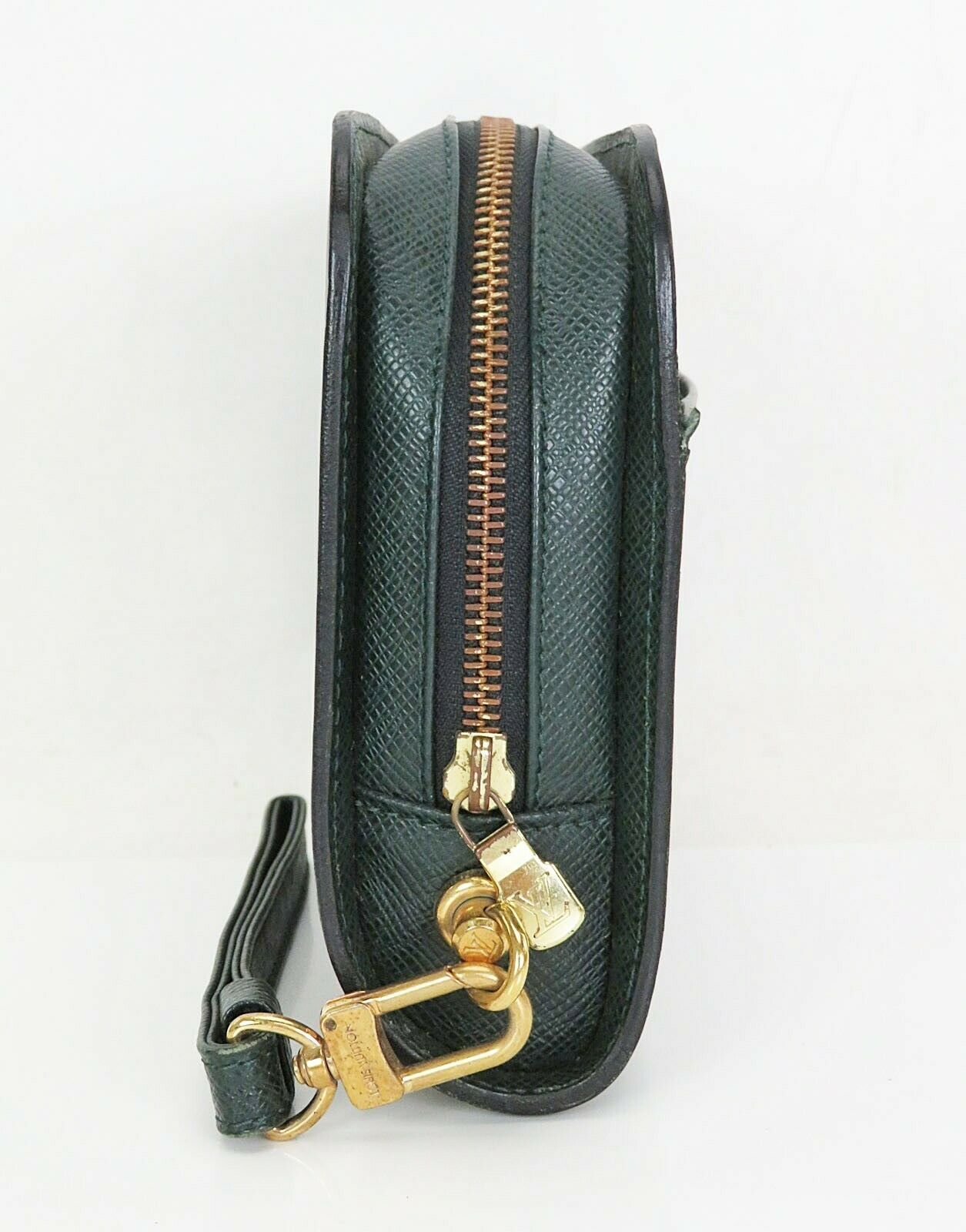 Authentic LOUIS VUITTON Baikal Green Taiga Leather Clutch Hand Wrist Bag #34915 - Bags