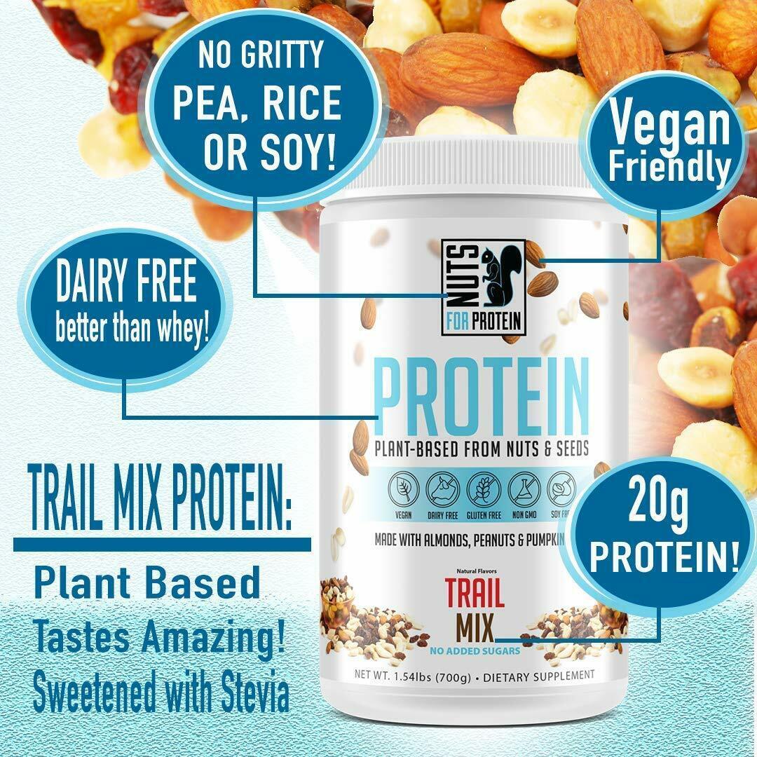 Nuts For Protein Plant Based Protein Powder Supplement - Trail Mix, 20 ...