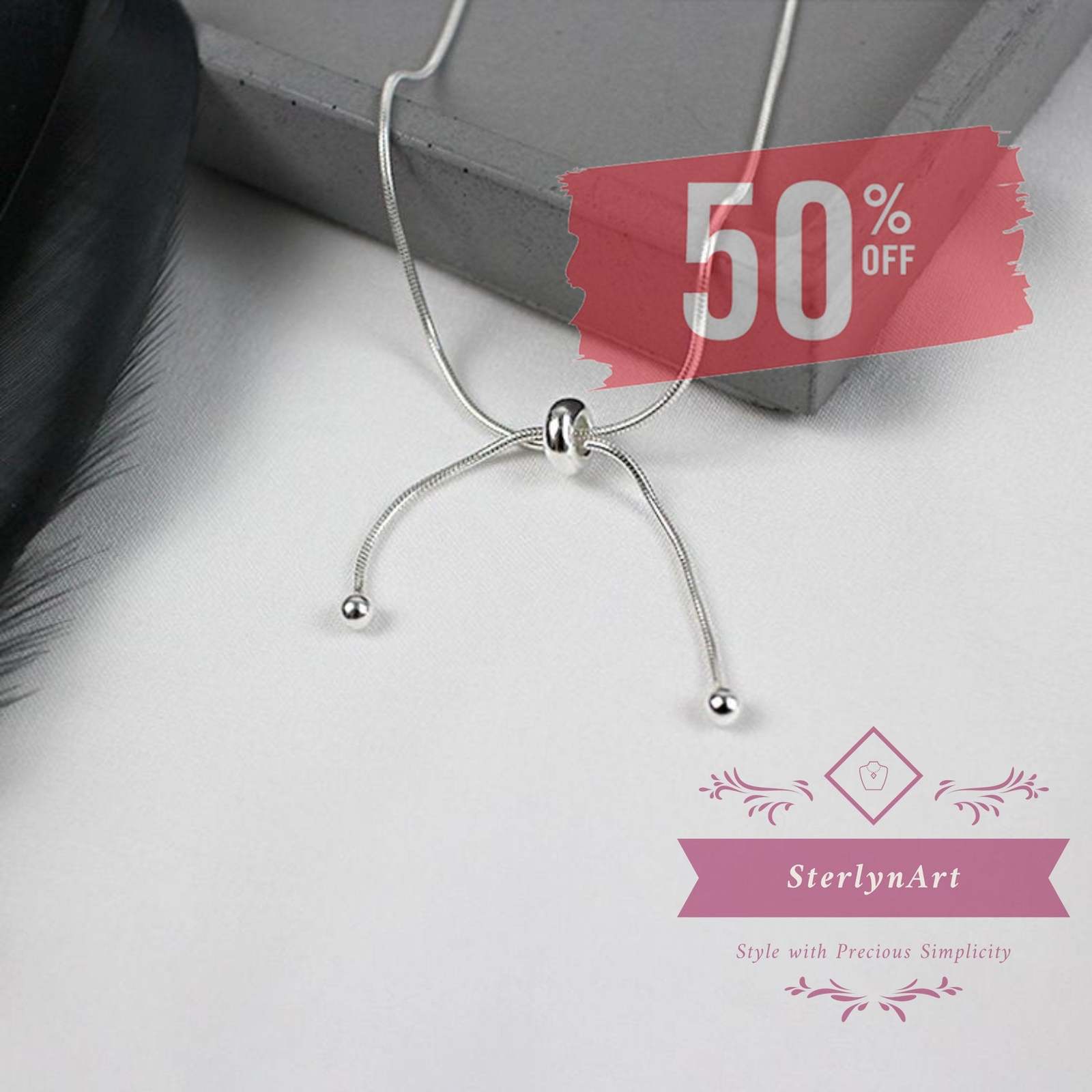 Fashion Snakee Chain Bead • 925 Sterling Silver Necklace for Women • Handcrafted