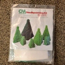 1978 Columbia-Minerva Needlepoint Idea Kit 3 Christmas Trees NEW 8241 - $29.00