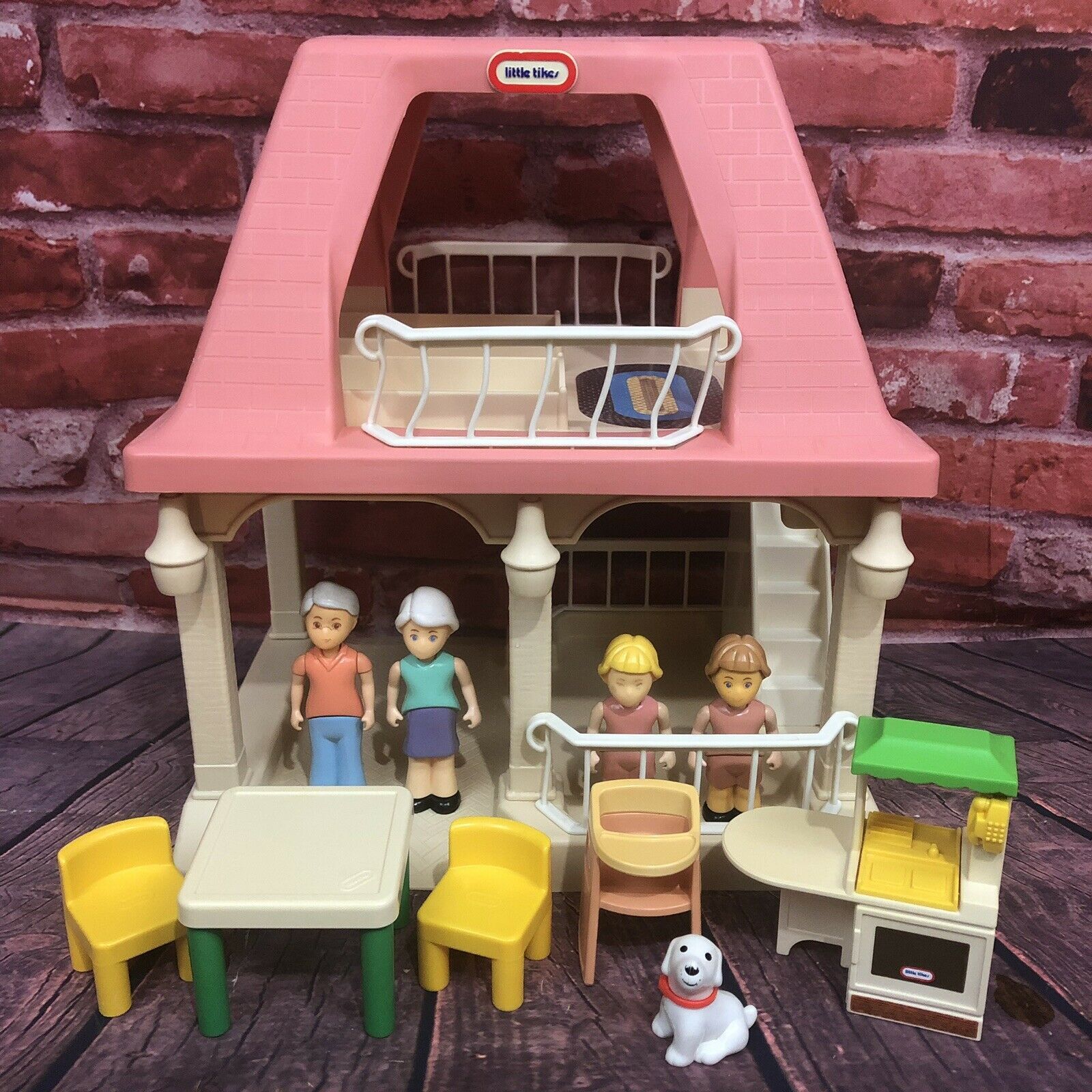 Vintage Little Tikes Grandma’s House Pink Roof Dollhouse Grandparent’s Cottage Dollhouse Size