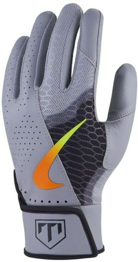 NIKE Men's Trout Force Edge Baseball Batting Gloves NWT Wolf Gray Size Small