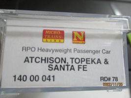 Micro-Trains # 14000041 Atchison, Topeks & Santa Fe RPO Heavyweight. N-Scale image 6