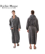 RH LUXURY Men Belted Bathrobe Soft Fleece Collared Bath Robe Spa Sleep R... - $46.99