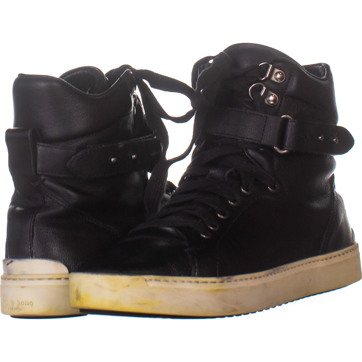 Rag & Bone Army Lace Up High Top Sneakers, Black 863, Black, 8 US ...