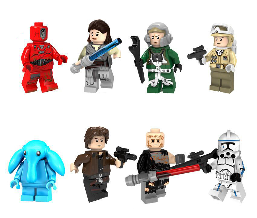 Star Wars Rae Han Solo Storm Trooper Pilot 8 Minifigures Lot