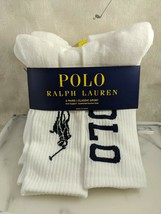 Polo Ralph Lauren 6 pairs Classic Sport Crew Socks White w/ Big Pony SHIPS FREE - $23.75