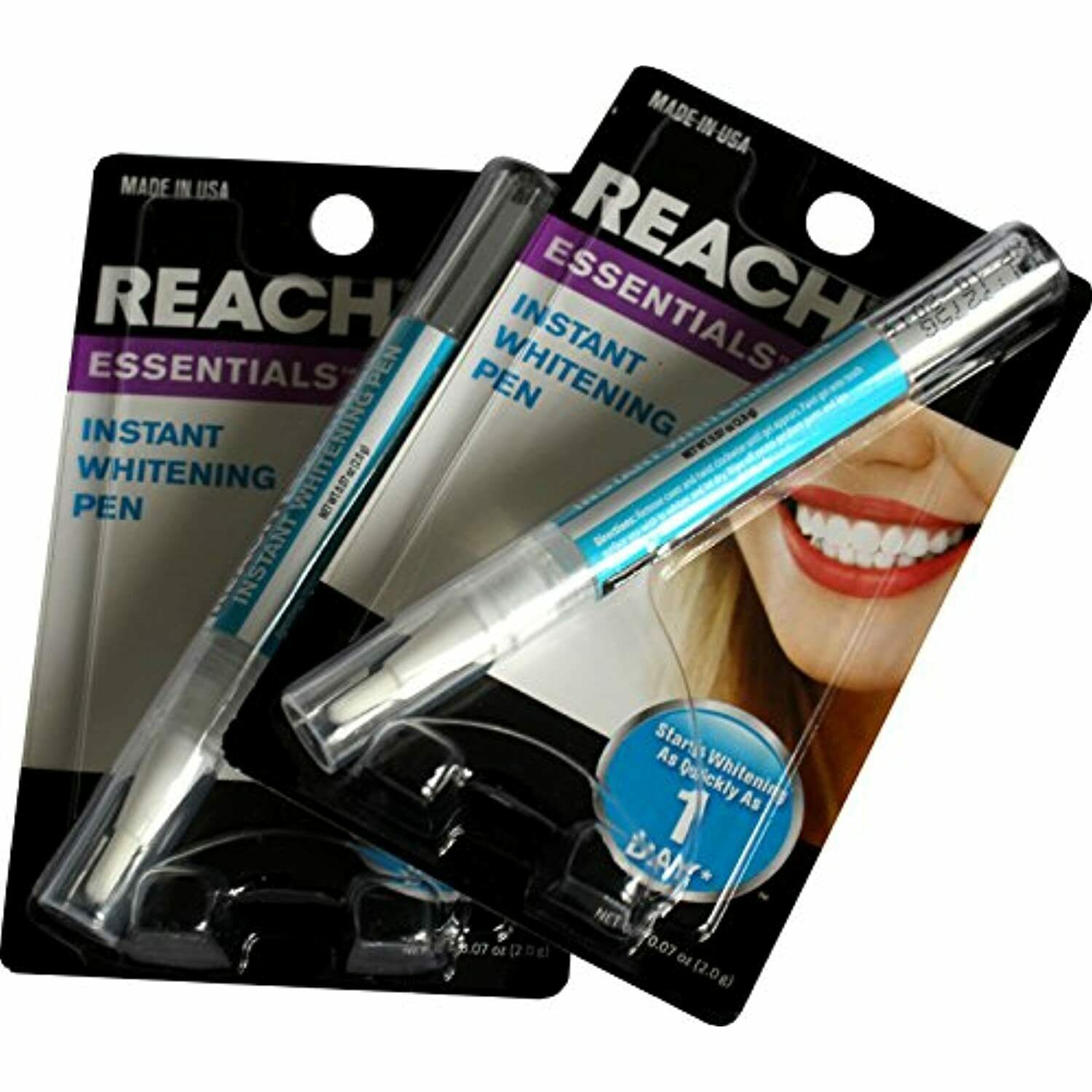 Reach 2 Pack - Essentials Instant Teeth ning Pen White 0.14 Ounce (Pack of 2)