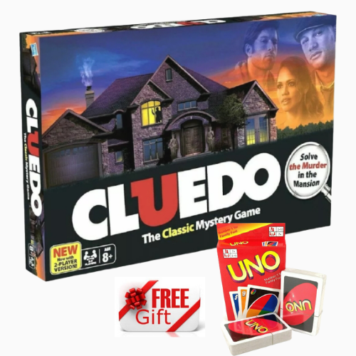 CLUEDO Board Game The Classic Mystery Solve The Murder in The Mansion + UNO Card