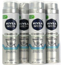 4 Ct Nivea Men 7 Oz Sensitive Stubble Softener Skin Guard Shave Gel - $28.99