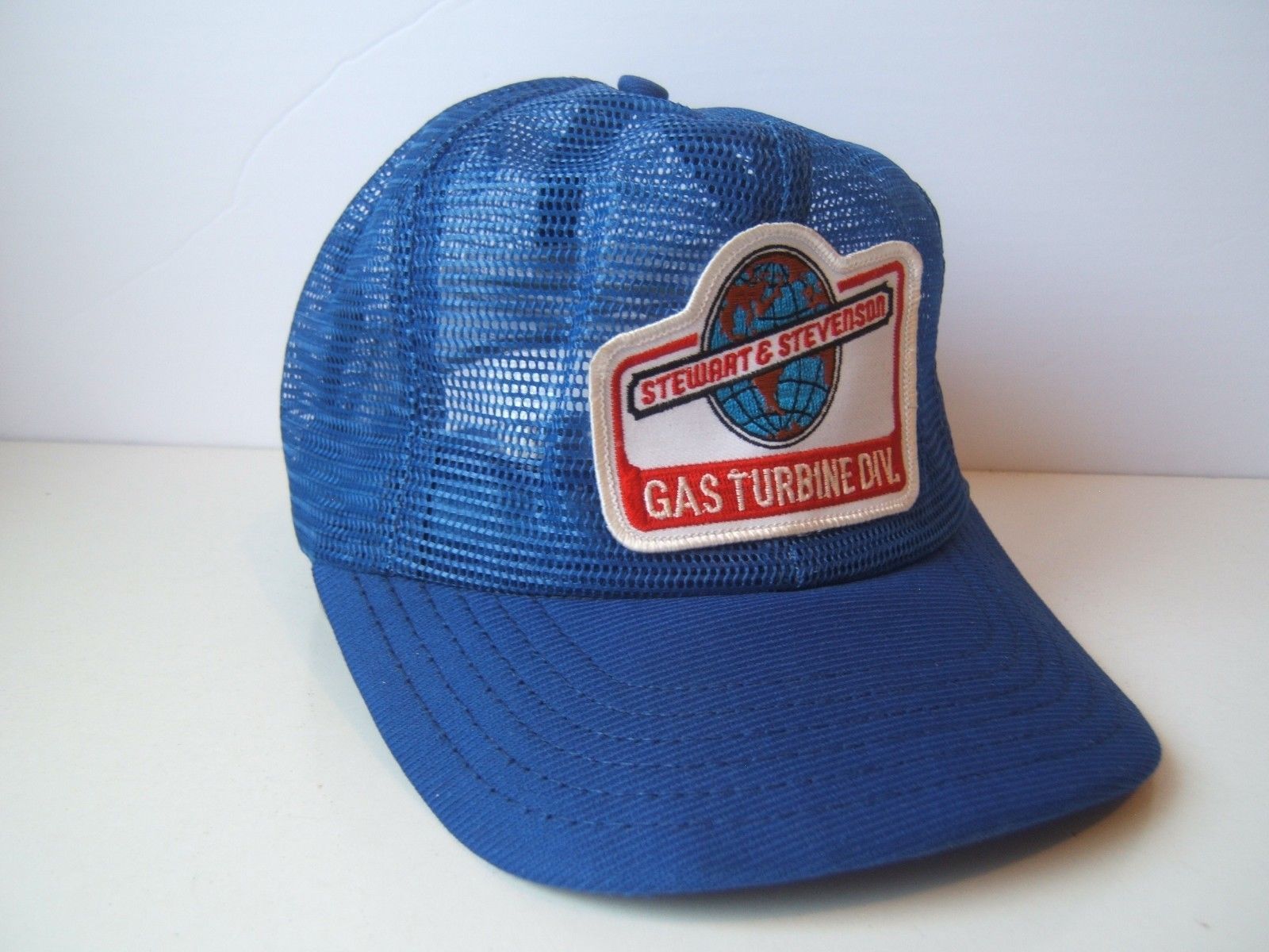 Stewart Stevenson Full Mesh Patch Hat Vintage Blue Snapback Trucker Cap Made USA - $46.09