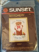 New Sunset Designs This Bears My Love To You Crewel Embroidery Kit Heart Teddy - $5.89