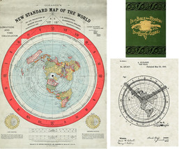1892 Flat Earth Map Gleason's New Standard Map of the World Alexander Gleason - $13.81