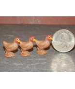 3 Pcs Dollhouse Miniature Animal Chickens Hens 1:24 half scale - DL - $30.00