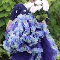 Women Above Knee Ruffle Layered Tulle Skirt Princess Plus Size Tiered Tutu Skirt image 6