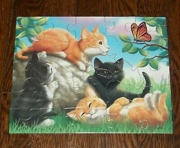 Kitty Cat Butterfly Whimsey Puzzle 25 Pieces w 5 Shaped - $11.87