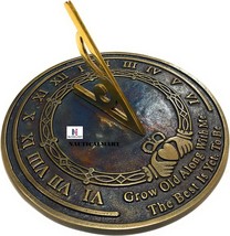Garden Sundial Grow Old with Me -The Best is Yet, to be (Brass Antique), Unique 